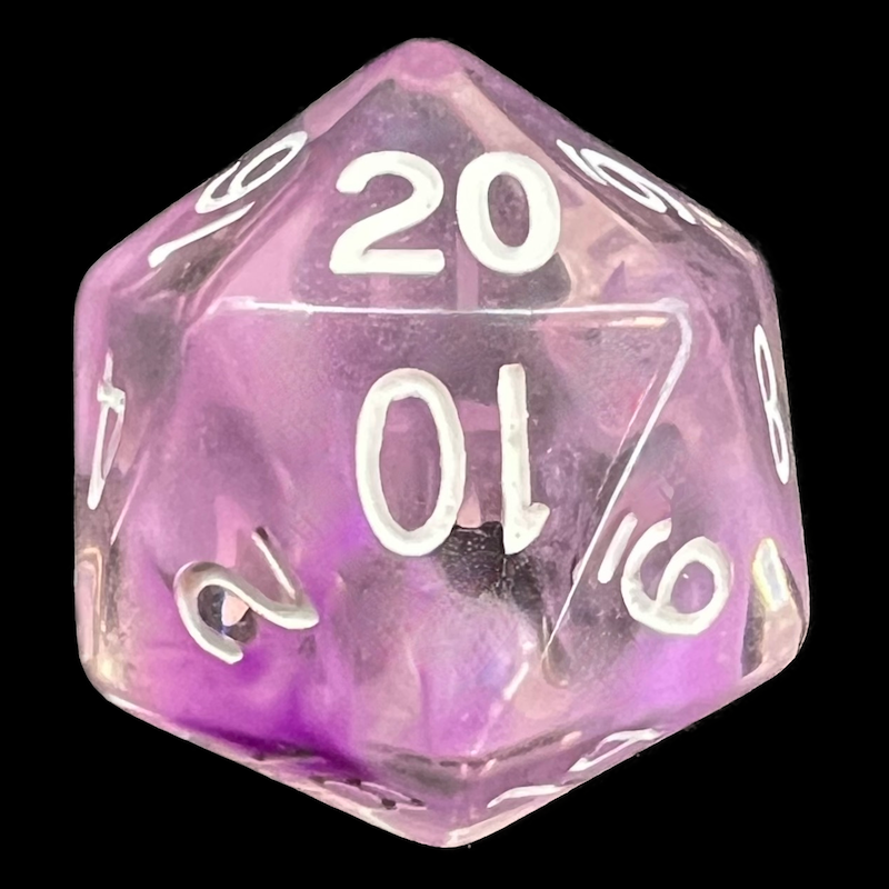 Role 4 Initiative Diffusion Amethyst D20 Dice