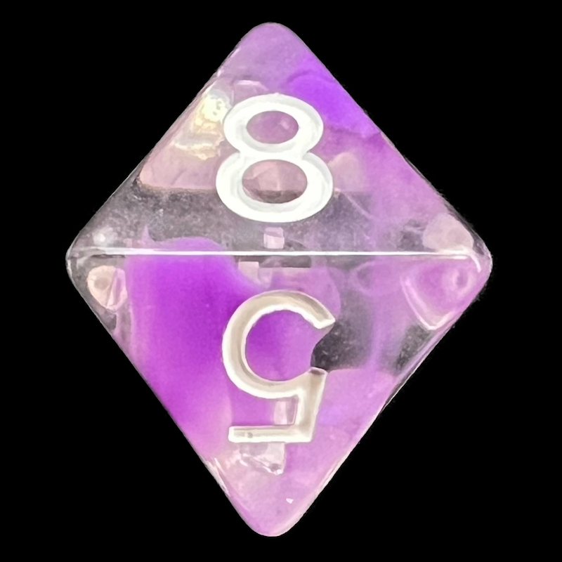Role 4 Initiative Diffusion Amethyst D8 Dice
