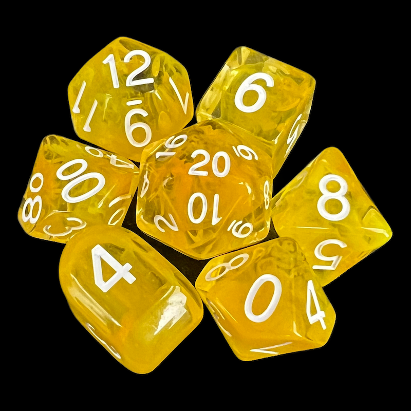 Role 4 Initiative Diffusion Citrus 7 Dice Polyset with Arch D4