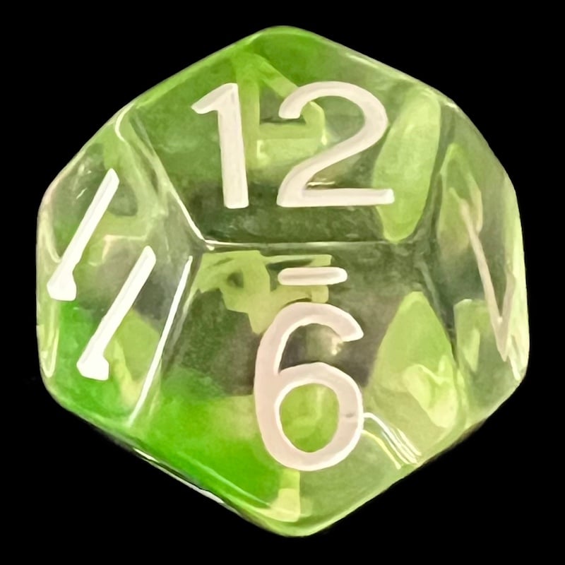 Role 4 Initiative Diffusion Slime Green D12 Dice
