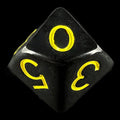 Role 4 Initiative Opaque Black & Yellow D10 Dice