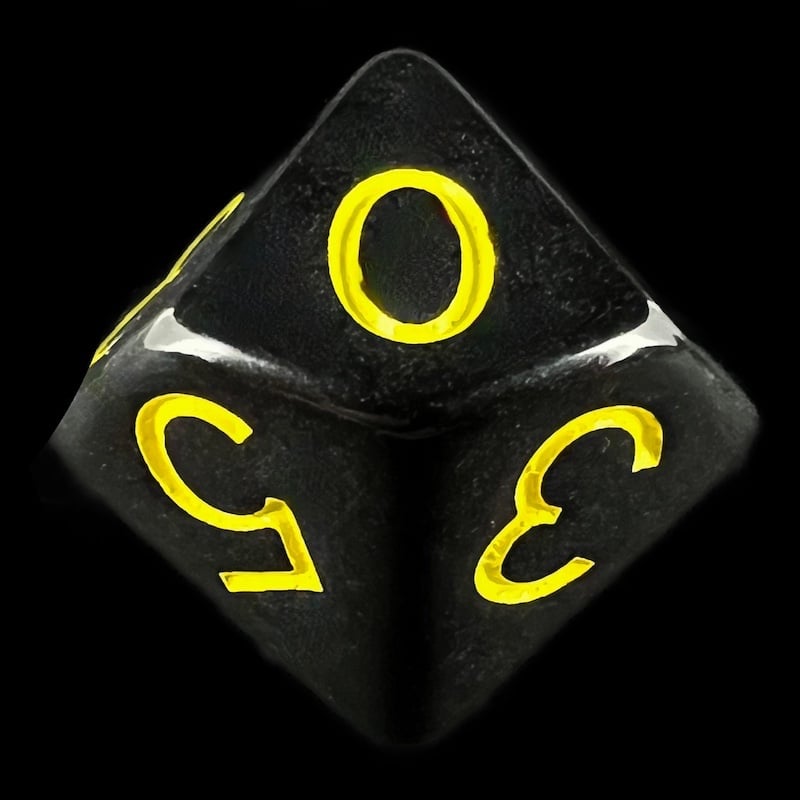 Role 4 Initiative Opaque Black & Yellow D10 Dice