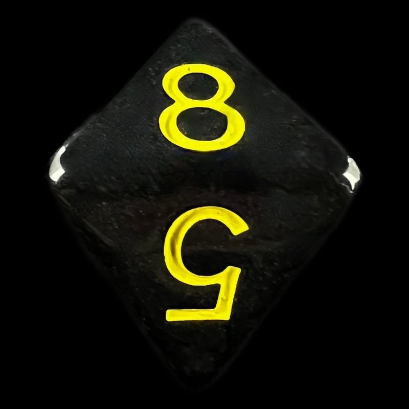 Role 4 Initiative Opaque Black & Yellow D8 Dice