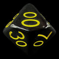 Role 4 Initiative Opaque Black & Yellow Percentile Dice