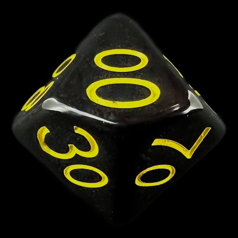 Role 4 Initiative Opaque Black & Yellow Percentile Dice