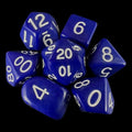 Role 4 Initiative Opaque Dark Blue & White 7 Dice Polyset with Arch D4