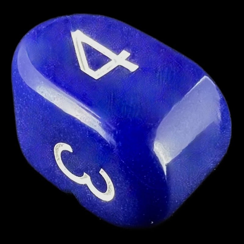 Role 4 Initiative Opaque Dark Blue & White Arch D4 Dice
