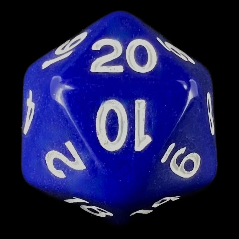 Role 4 Initiative Opaque Dark Blue & White Balanced D20 Dice