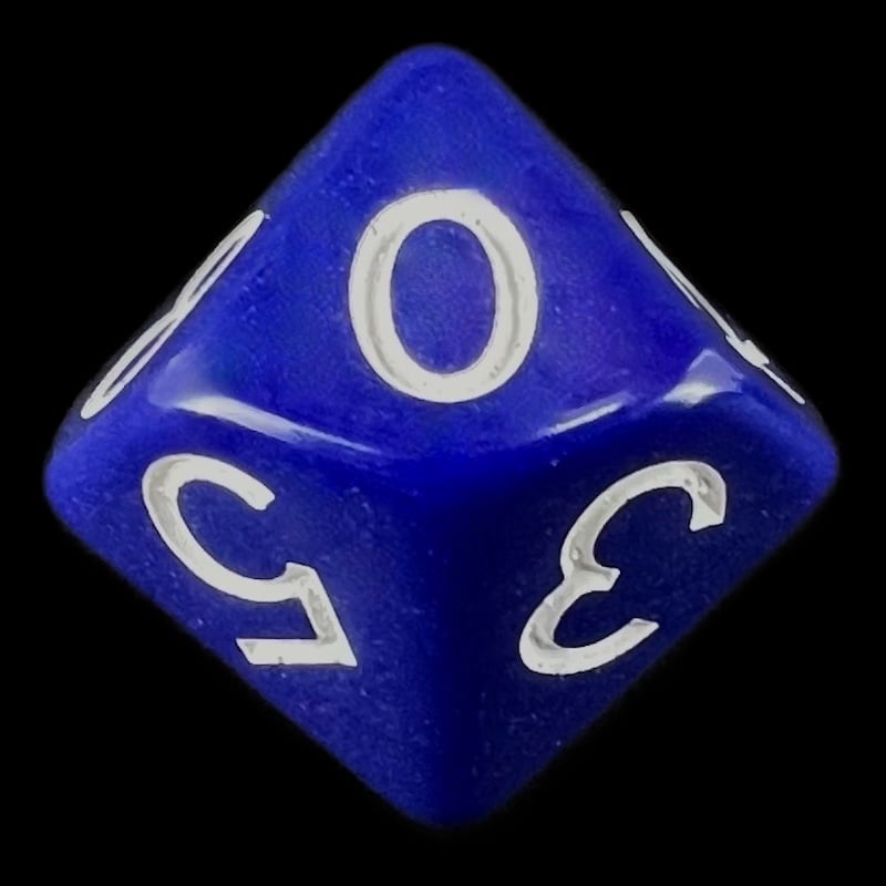 Role 4 Initiative Opaque Dark Blue & White D10 Dice