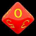 CLEARANCE Role 4 Initiative Opaque Red & Yellow D10 Dice OOP COLOUR