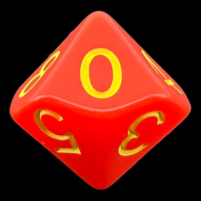 CLEARANCE Role 4 Initiative Opaque Red & Yellow D10 Dice OOP COLOUR