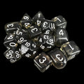 Role 4 Initiative Translucent Smoke Black & White 15 Dice Polyset with Arch D4s