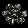 Role 4 Initiative Translucent Smoke Black & White 7 Dice Polyset with Arch D4