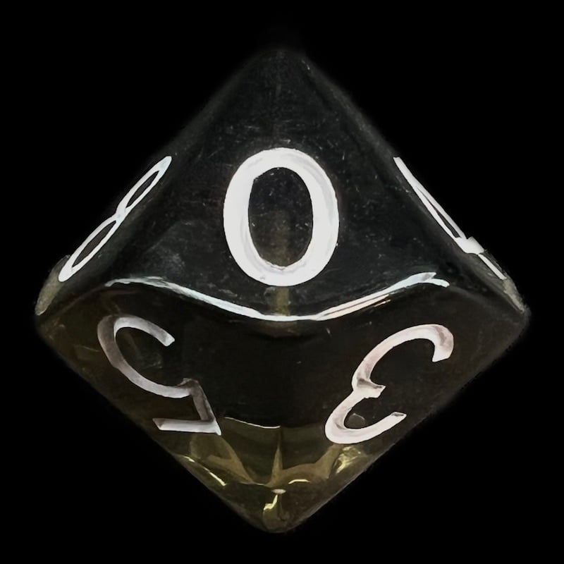 Role 4 Initiative Translucent Smoke Black & White D10 Dice