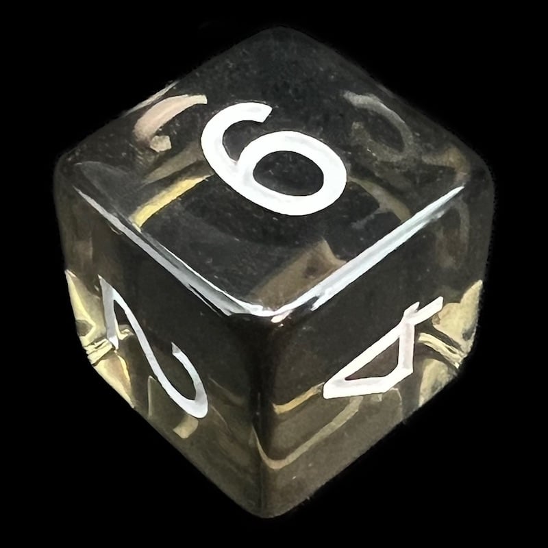 Role 4 Initiative Translucent Smoke Black & White D6 Dice