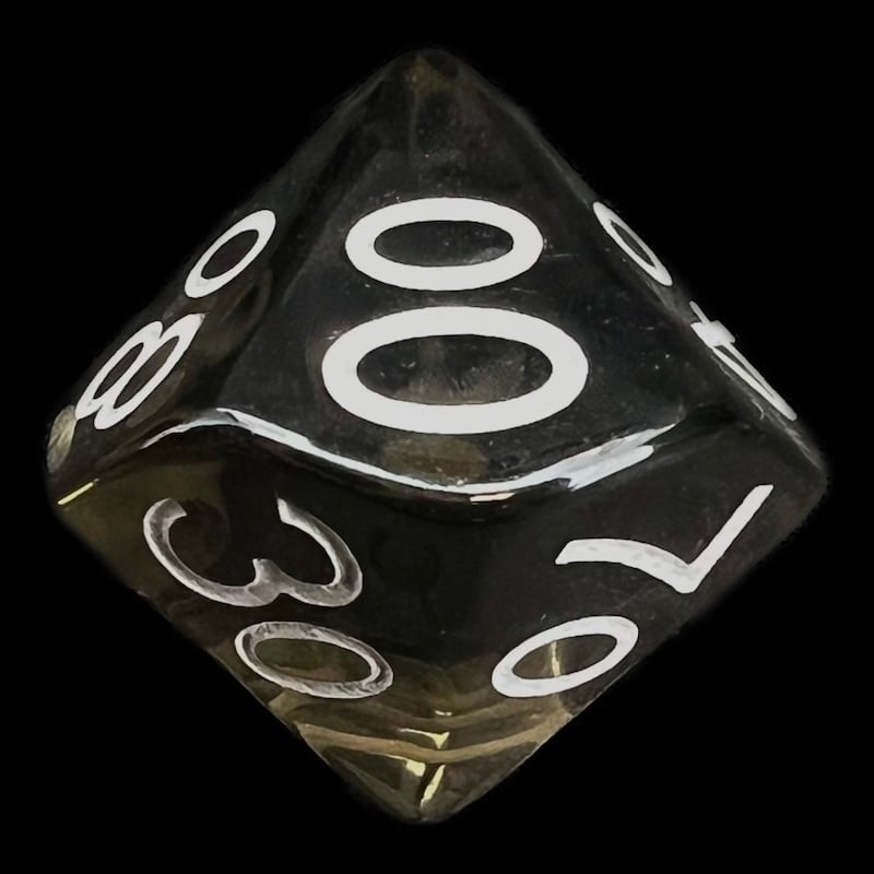 Role 4 Initiative Translucent Smoke Black & White Percentile Dice