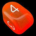 Role 4 Initiative Translucent Blood Orange & White Arch D4 Dice