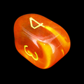 Role 4 Initiative Translucent Blood Orange & Yellow Arch D4 Dice