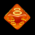 Role 4 Initiative Translucent Blood Orange & Yellow Percentile Dice