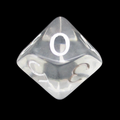 Role 4 Initiative Translucent Clear & White D10 Dice
