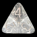 HALF PRICE CLEARANCE Role 4 Initiative Translucent Clear & White D4 Dice