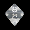 Role 4 Initiative Translucent Clear & White D8 Dice