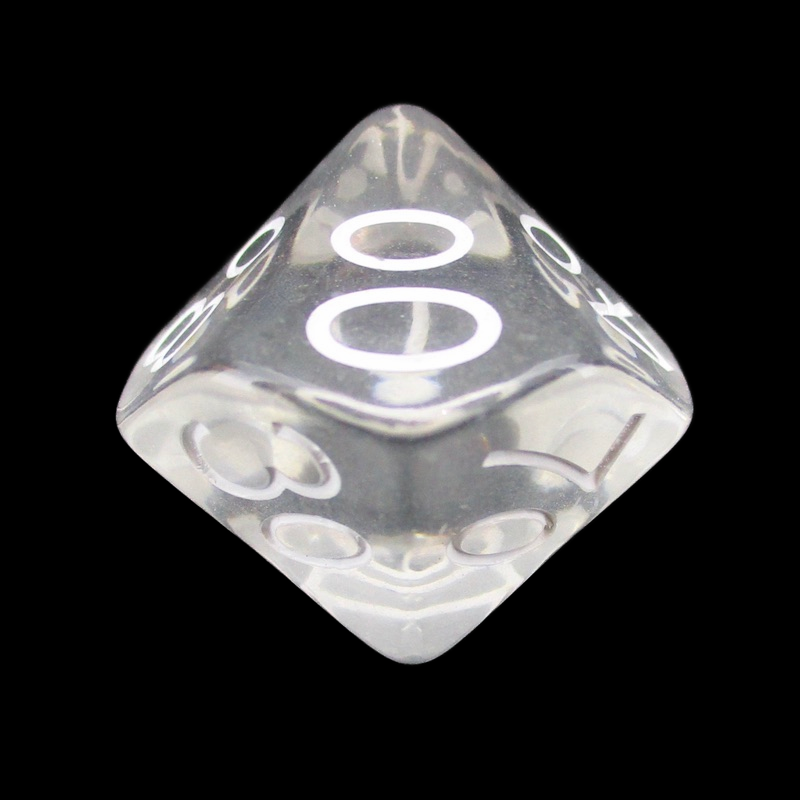 Role 4 Initiative Translucent Clear & White Percentile Dice