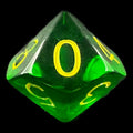 Role 4 Initiative Translucent Dark Green & Yellow D10 Dice