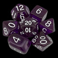 Role 4 Initiative Translucent Dark Purple & White 7 Dice Polyset with Arch D4