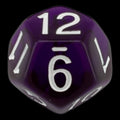 Role 4 Initiative Translucent Dark Purple & White D12 Dice