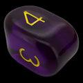 Role 4 Initiative Translucent Dark Purple & Yellow Arch  D4 Dice