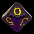 Role 4 Initiative Translucent Dark Purple & Yellow D10 Dice