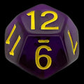 Role 4 Initiative Translucent Dark Purple & Yellow D12 Dice