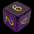 Role 4 Initiative Translucent Dark Purple & Yellow D6 Dice