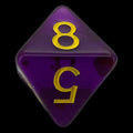 Role 4 Initiative Translucent Dark Purple & Yellow D8 Dice