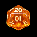 Role 4 Initiative Translucent Orange & Light Orange Balanced D20 Dice