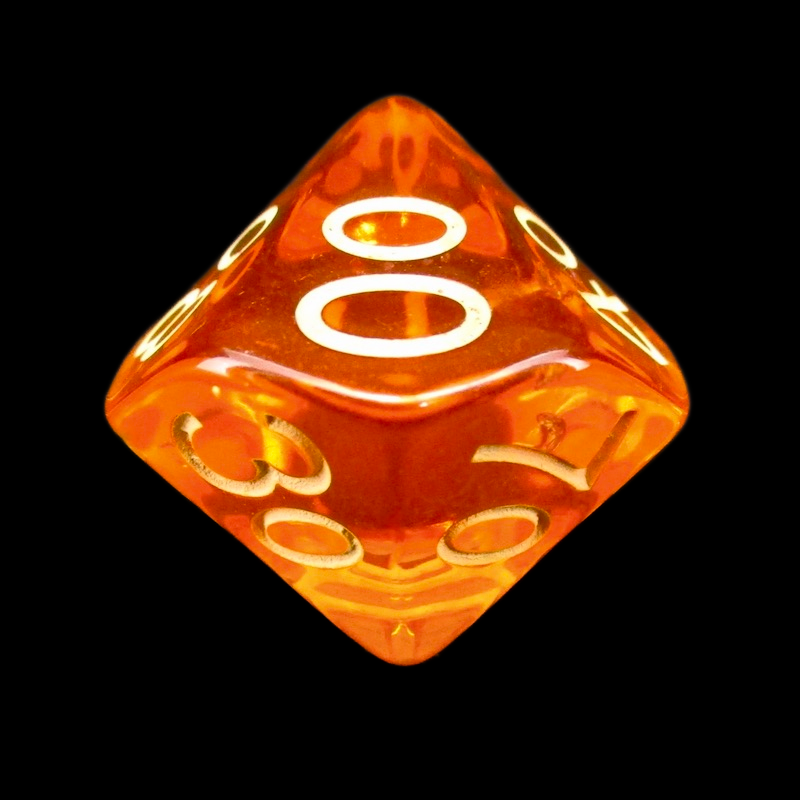 Role 4 Initiative Translucent Orange & Light Orange Percentile Dice