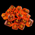 Role 4 Initiative Translucent Pumpkin Orange & Yellow 15 Dice Polyset with Arch D4s