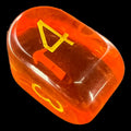 Role 4 Initiative Translucent Pumpkin Orange & Yellow Arch D4 Dice