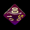 HALF PRICE CLEARANCE Role 4 Initiative Translucent Purple & Gold Percentile Dice