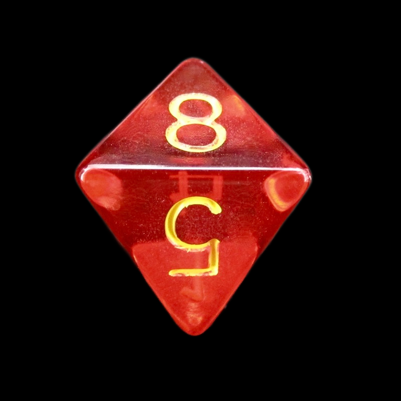 Role 4 Initiative Translucent Red & Yellow D8 Dice