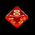 Role 4 Initiative Translucent Red & Yellow Percentile Dice