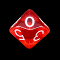 Role 4 Initiative Translucent Red & White D10 Dice