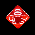 Role 4 Initiative Translucent Red & White White Percentile Dice