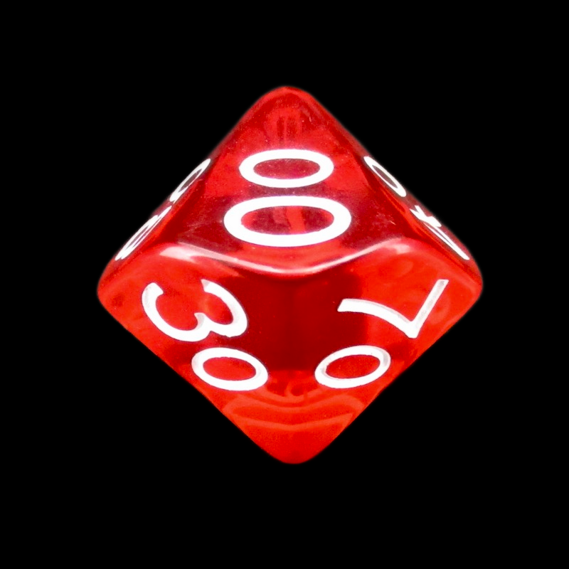 Role 4 Initiative Translucent Red & White White Percentile Dice