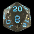 Role 4 Initiative Translucent Smoke Black & Blue D20 Dice
