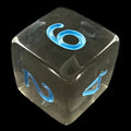 Role 4 Initiative Translucent Smoke Black & Blue D6 Dice