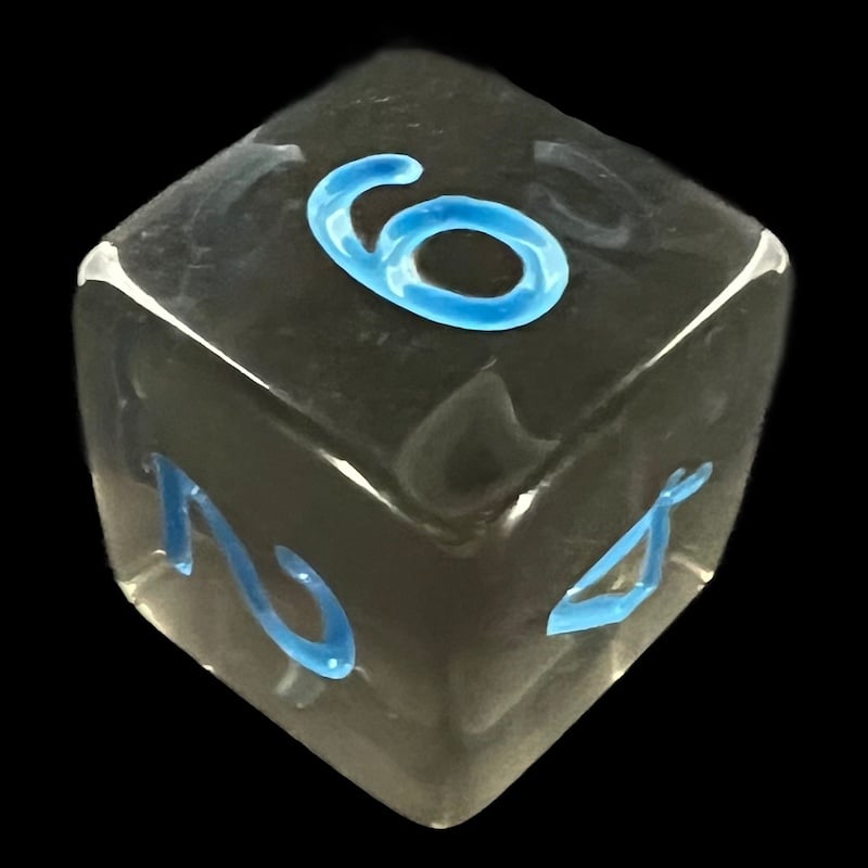 Role 4 Initiative Translucent Smoke Black & Blue D6 Dice