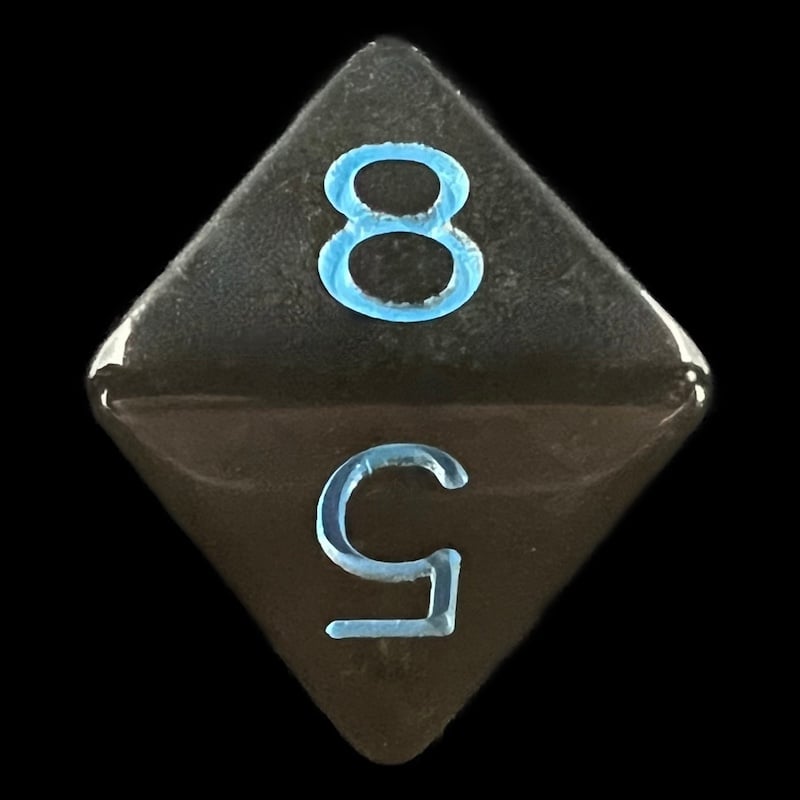 Role 4 Initiative Translucent Smoke Black & Blue D8 Dice