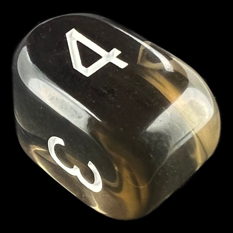 Role 4 Initiative Translucent Smoke Black & White Arch D4 Dice